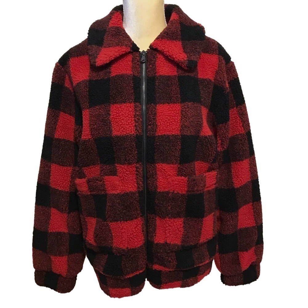 Elodie NWT Buffalo Plaid Sherpa Jacket Women S
